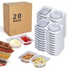 Bavooty Reusable Snack Containers,20pcs Double Compartment Condiment Container,Snack Pots with