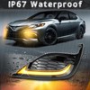 BINQIGOO LED Front Bumper Fog Light Switchback White Daytime Running