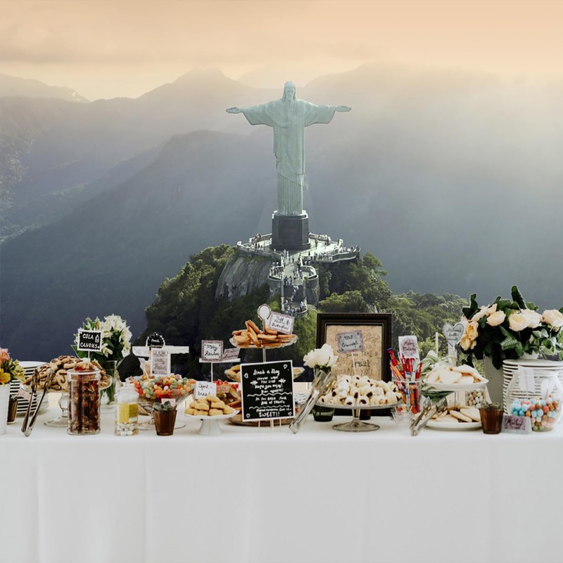 5x3ft Christ The Redeemer in Rio de Janeiro Brazil Backdrop