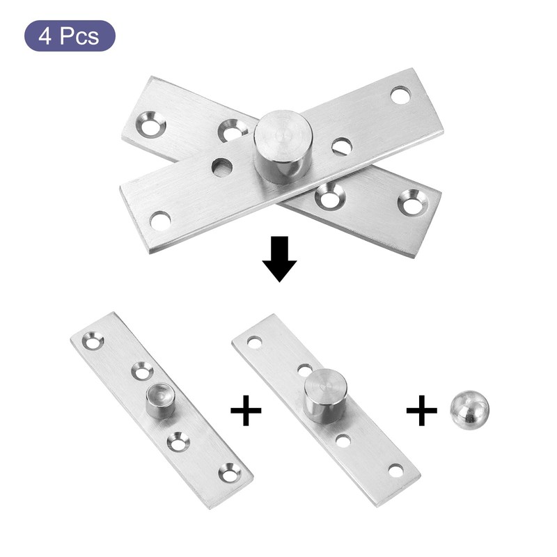 sourcing map 4 Pcs Door Pivot Hinge 360 Degree Rotating