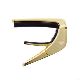 Thalia Guitar Capo - Premium Series (New Model with (2) Universal OctaveTouch Fret Pads) Gold - Koa "Bees"