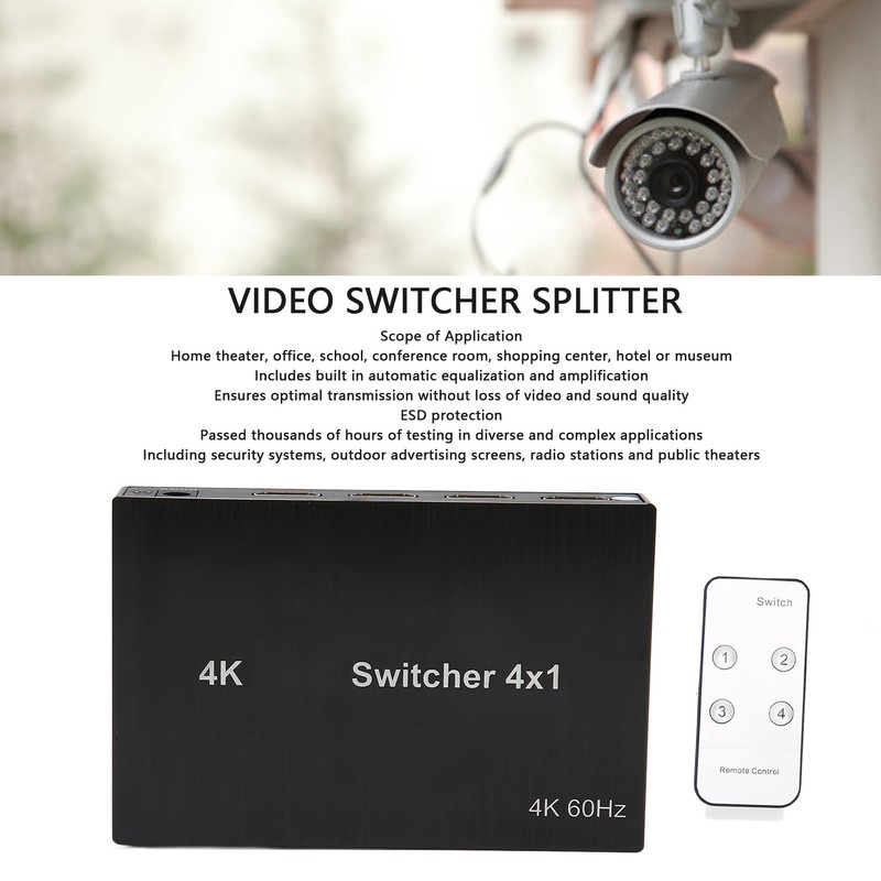 4Kx2K HD Multimedia Interface Switch 4X1 Mouse Keyboard Control Video