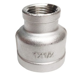 LOZOME 1-1/4" x 1/2" Female Reducer Reducing Coupling,Stainless Steel 304 NPT Female Threaded Cast Pipe Fitting,Nipple