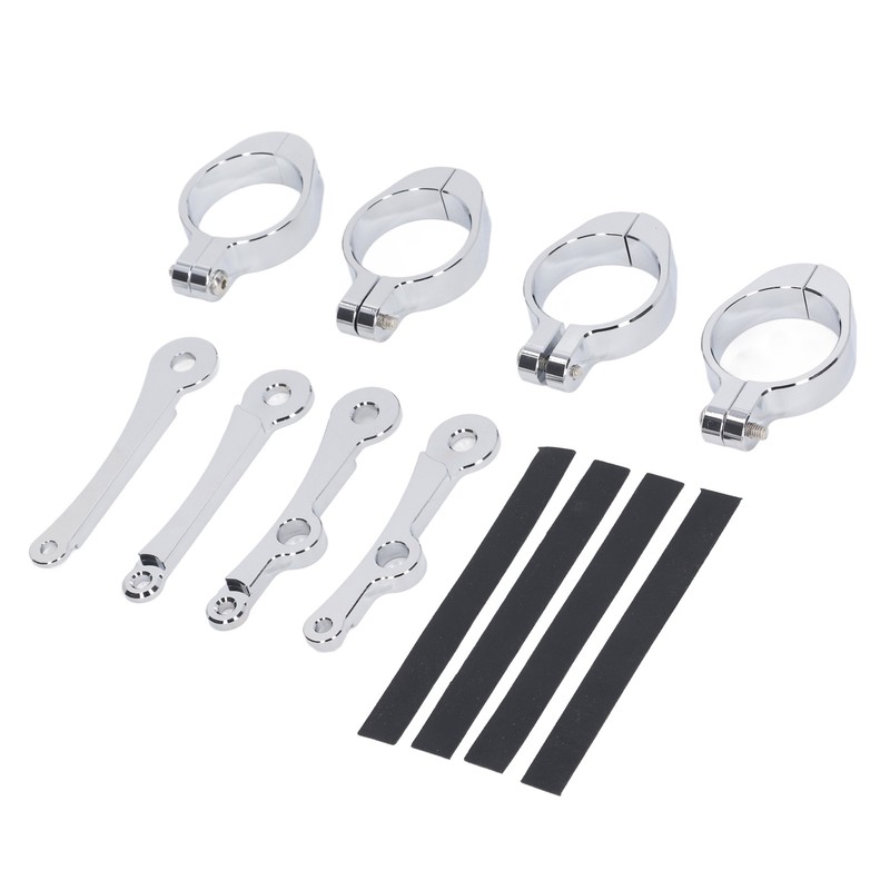 Motorcycle Headlight Mounting Bracket 39 to 41mm Bright Silver Surface