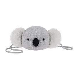 Apricot Lamb Koala Animal Shoulder Bag Shaped Plush Bag Plush Shoulder Bag Purse for Teenage Girls and Adults, Plush Animal Shoulder Bag Kids Fashion Handbags, 17 cm, gray