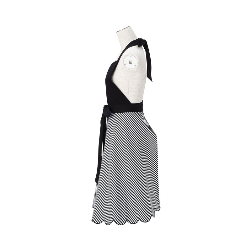 Francfranc Scalloped Full Apron, New Life, Gift, Black