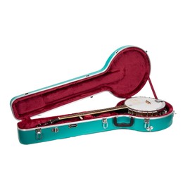 Crossrock ABS Molded Banjo Case for 5-String Resonator & Tenor | Matte Finish, Locking Latch, Backpack Straps – Lightweight Hardshell Protection-Mint Blue (CRA861BJMB)