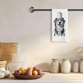 TNUW Funny Australian Shepherd Hand Towels 16x24 Inch, Australian Shepherd Gifts for Women, Aussie Dog Gifts for Women Decorative Hand Towels for Bathroom Washroom Decor, Funny Dog Bathroom Decor