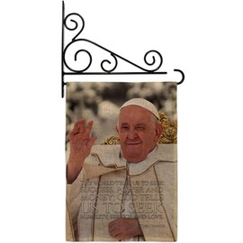 Humility and Love Pope Francis Catholic Gifts Canvas Burlap Tapestry Kit Memorabilia Decor Portrait Fabric Quote Textile Church Wall Art Banner Remembrance Sign Fathers Day Religious Decoration