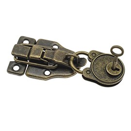 HAJXZH Retro Style Cabinet Duckbilled Toggle Hasp Latch Antique Hasp Padlock Kit for Jewelry Box Ordinary Box Gift Box Wooden Case Cabinet Toolbox with Mounting Screws (Bronze)