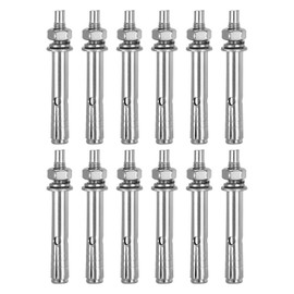 DTGN M6 x 60 Expansion Bolts - 12Pack- Good for Concrete Dry Brick Block Walls - 304 Stainless Steel - Silver