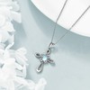 Owl / Cross Necklace for Women Sterling Silver Moonstone Owls