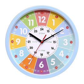 Wanduhr für Kinder, Lernuhr zum Lernen der Uhrzeit, Analoge Kinderuhr ohne Tick Geräusche mit lautlosem Uhrwerk Kinderuhr zum Lernen der Uhrzei Deko Wand Uhr Kinderzimmer Lautlos für Mädchen Jungen