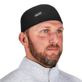Ergodyne Chill Its 6630 - Gorra de Calavera, Forrada con Banda de Rizo para el Sudor, Absorbe el Sudor, Color Negro