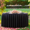 8 Pack Black Round Tablecloth 60 inch Stretch Spandex Fitted