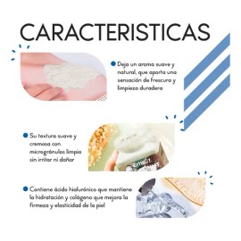 Exfoliante Corporal Diler de 350ml Fórmula con Colágeno y Ácido Hialurónico para Piel Suave Limpia y Revitalizada de Uso Diario o Semanal Aroma Coco