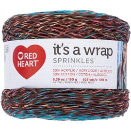 RED HEART E886.9863 It's A Wrap Sprinkles Yarn Blueberry Tart