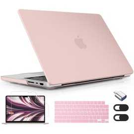 Lepeoac for MacBook Pro 16 inch Case 2021 2022 2023 2024 Release A3186 A3403 M4 A2991 M3 A2780 M2 A2485 M1 Pro/Max, Hard Shell Case with Screen Protector & Keyboard Cover, Matte Chalk Pink