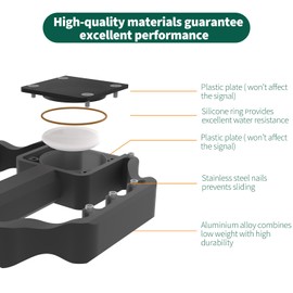 XMoving Mountain Bike Pedals with AirTag Mount Hidden, MTB Bicycle Flat Pedals for AirTag Holder in Aluminum Alloy, 9/16" Sealed Bearing Lightweight Platform