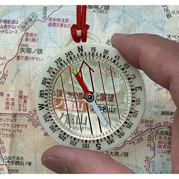 YCM 13366 Outdoor Map Compass No.888N Glow in the Dark with Strap
