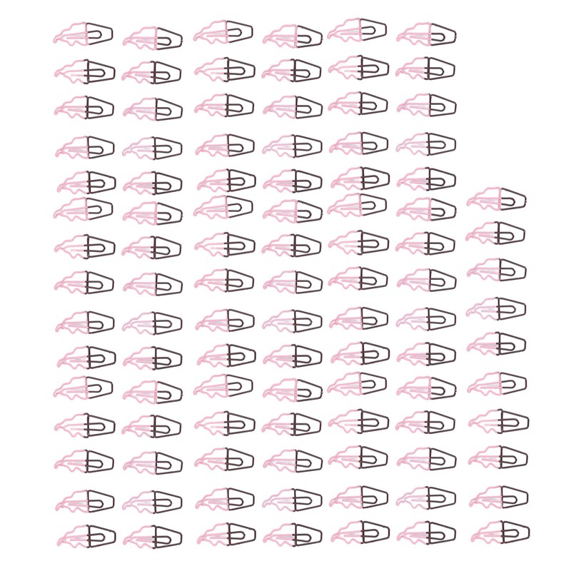 100 Pcs Shaped Paper Clips 2 Color Ice Cream Shape