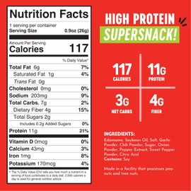 The Only Bean The Only Bean Crunchy Roasted Edamame Snacks Pack (Sriracha), Protien Keto Food, Gluten Free, Asian Chinese Korean Japanese Snacks, Hot Spicy Snack Low 100 Calorie, 0.9oz 10 Pack