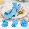 16 Pcs Easter Napkin Rings and Easter Napkins Cloth -Wood