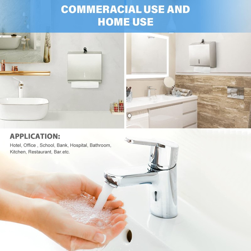 Paper Towel Dispenser Wall Mount Commercial, C Fold Multifold Hand