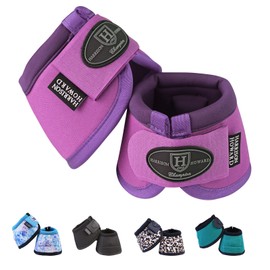 Harrison Howard Horse Bell Boots Overreach Bell Boots No-Turn Bell Boots for Horse-Sturdy Protective Hoof Boot