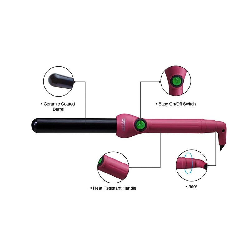 Jose Eber Curling Iron, Pink, 25mm