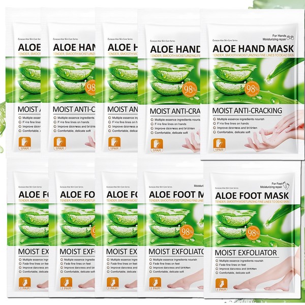 10 Pairs Aloe Vera Hand and Foot Mask Set, 5