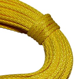 CBKnot 7/64in 50', 100', 200' or 300' Hanks Coated Blue, Green, Black, Silver, Orange, Red or Yellow dyneema Fiber 1600lb Approx tensile Strength (75 ft. Hank, Yellow)