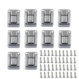 dophee 10Pcs Silver Box Latch Hasp, Mini Decorative Hasps Buckles with Screws for Wooden Case Jewelry Box Wine Gift Box Chest Suitcase Trinket, 1.06"x1.57"