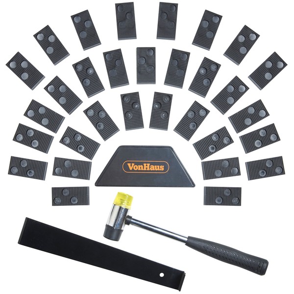 VonHaus Laminate Flooring Tools - Laminate Flooring Kit with 30 Laminate Floor Spacers, Mallet, Wedge and Bar – Laminate Floor Fitting Kit, Easy to Use and Suitable for Domestic Purposes