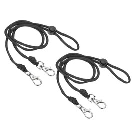 PATIKIL 44cm Keychain Lanyard with Hooks, 2 Pcs Adjustable Long Keychain Strap Lanyard Badge Lanyard for ID Badges Holder Keys USB Keychain USB Office, Black