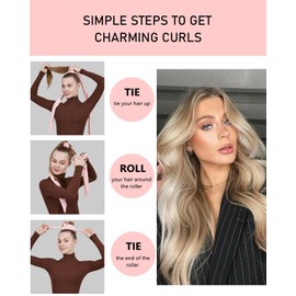 DIKOORI Rizadores De Pelo Sin Calor Diadema De Terciopelo Con Varillas Rizadoras Sin Calor Para Dormir Set De Rizado Con Coleteros Rulos Para Rizos Sin Calor Look De Secado Nocturno Cabello
