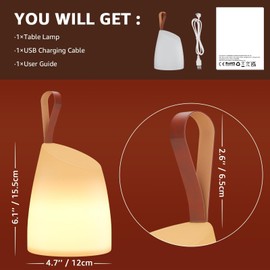 uuffoo Portable Outdoor Table Lamp with Remote - Dimmable Rechargeable LED Lantern, IP44 Water-Resistant, 7 Color RGB + Warm White, Memory Function, 7H Timer Auto-Off for Patio Garden Camping.