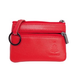 BAWAKO Key Bag Real Leather Special Edition, Key Case for Men and Women, Children, Key Case Coin Purse, Compact, Handmade Special, red, ID pocket