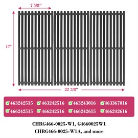 SearCook Cast Iron Grill Grates for Charbroil Infrared 3-Burner Grills – Fits Models 463355220, 463242516, 463242515 and More, Compatible with Charbroil G466-0025-W1A