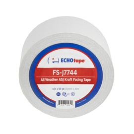 ECHOtape FS-J7744 | All Weather ASJ Kraft Insulation Facing Tape | Insulation Seaming, Sealing, Repair Tape | High Performance Adhesive | White ASJ Kraft Tape | Contractors Tape | 2.83 in x 50 yds