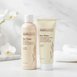 Kit Global Beauty: Tónico Facial Agua De Arroz Y Rosas 118ml + Limpiador Facial Agua De Arroz 74ml