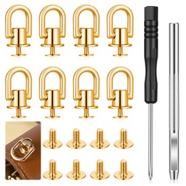 8 PCS D Rings for Bags, Gold Metal Bag Hardware for Bag Making