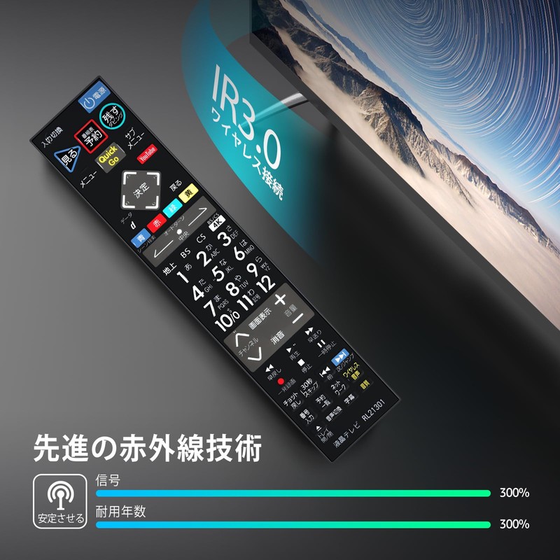 TV Remote Control RL21301 for Mitsubishi Electric TV Remote Control