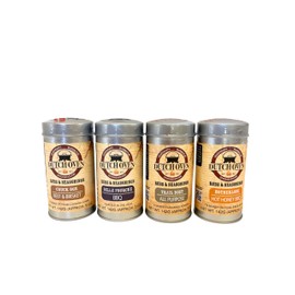 Dutch Oven Variety Spice Gift Pack BBQ Rub 4-Pack - Chuckbox, Belle Fourche, Motherlode, Trail Dust - All-Natural Seasoning Set for Beef, Pork, Chicken & Veggies - Frontier-Inspired BBQ Flavors - 4x5.5oz Tins