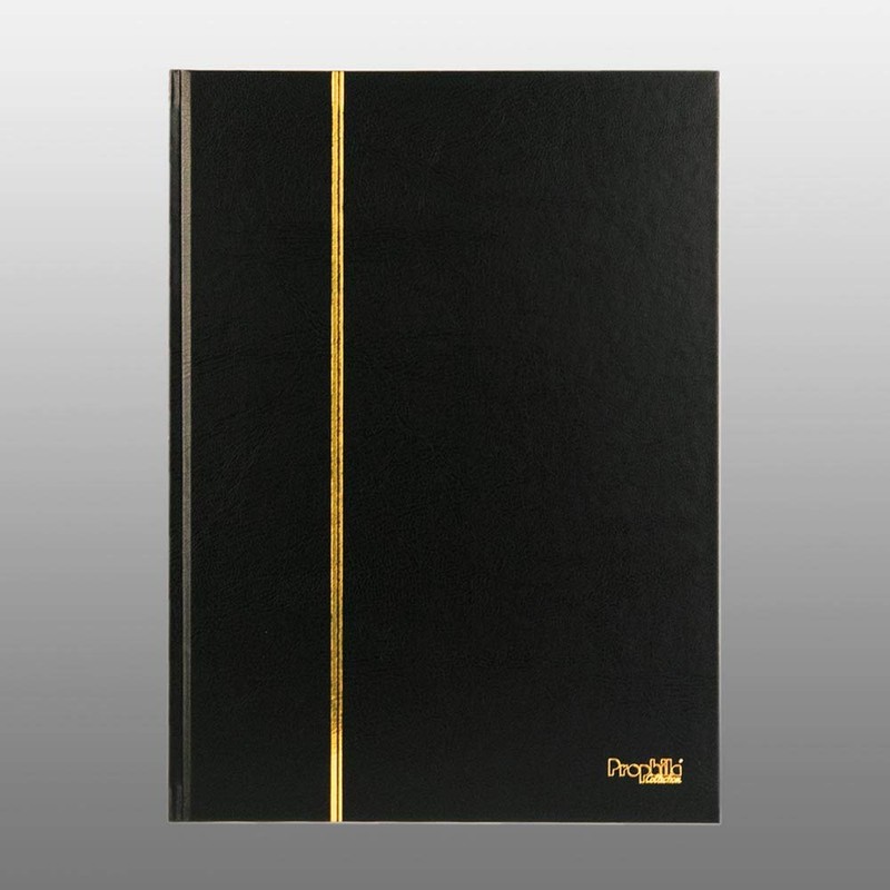 Prophila Collection 16 weiße Seiten A4 Briefmarken-Einsteckbuch schwarz