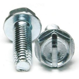 1/4"-20 Thread Cutting Screws - Zinc Plated Steel - Slotted Indented Hex Washer Head 1/4"-20 x 1-1/2" QTY 500