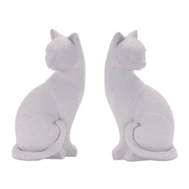 Melrose International Pair of Cats 5.5 Inch White Resin Decorative Bookend Book Stoppers