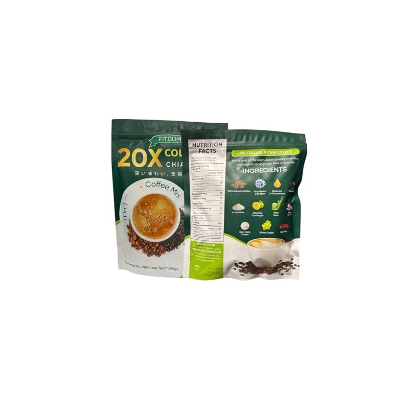 FIT GUM 20X Collagen Chia Coffee - 11 in 1