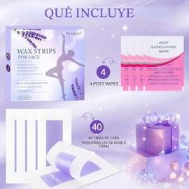 Tiras de cera facial para depilación, depilación facial para mujeres, kit de depilación para la cara, bikini, pecho, cuerpo, brazos, piernas, espalda 
