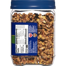 Fisher Chef's Naturals Walnut Halves & Pieces Pantry Pack PET 22 oz, 100% California Unsalted Walnuts for Baking & Cooking, Healthy Snacks for Adults, Vegan Protein, Keto Walnut Snack Gluten Free
